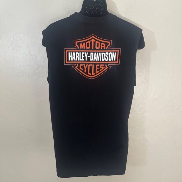 Harley Davidson Sleeveless T Shirt Medium Gently worn Cotton blend no fabric tag - Picture 3 of 4